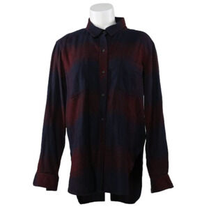 ATHLETA Women's Button Down Shirt Size:M Blue Red